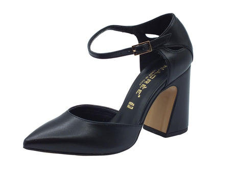 Nacrèe Nacrèe 962G021 Cap Nero Decolte a punta con cinturino per donna in ecopelle con tacco alto Nero