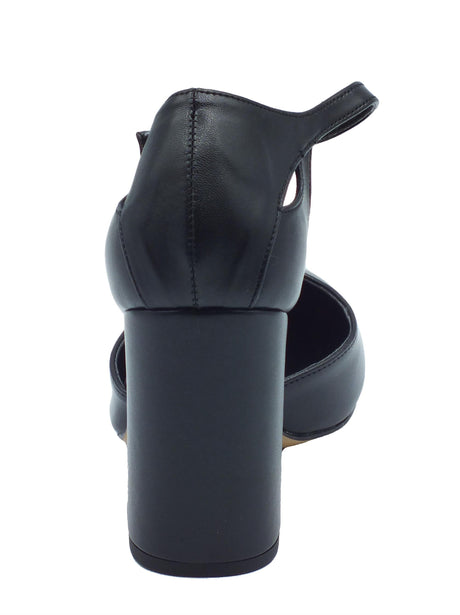 Nacrèe Nacrèe 962G021 Cap Nero Decolte a punta con cinturino per donna in ecopelle con tacco alto Nero