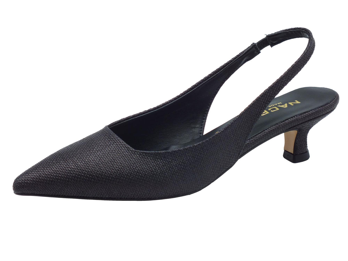 Nacrèe Nacrèe 894M002 OASI Nero Decolte a punta per donna in tessuto con tacco basso Nero