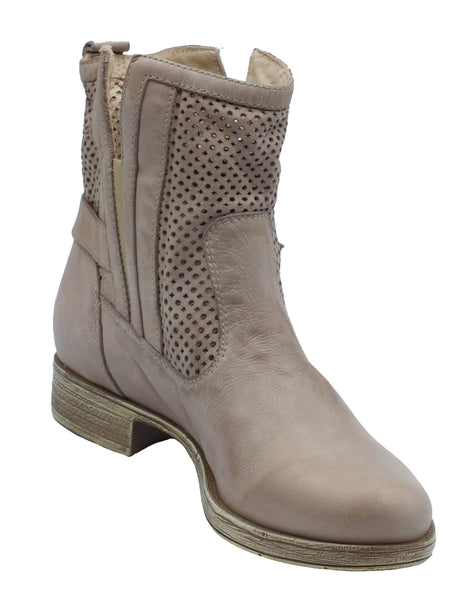 Nero Giardini NeroGiardini E306331D Nepal Torba Tronchetti traforati per Donna in pelle con tacco basso beige