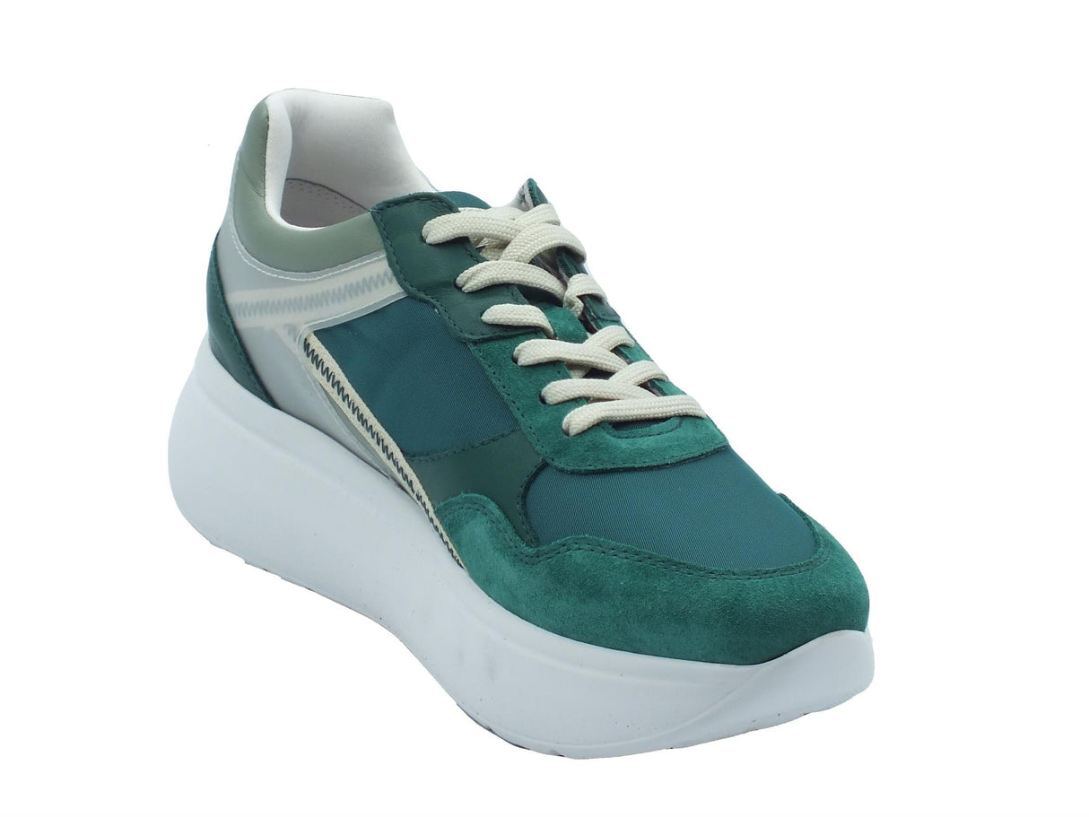 Nero Giardini NeroGiardini E306386D Colorado Bomber Quadrifoglio Sneakers sportiva Donna nabuk tessuto verde verde