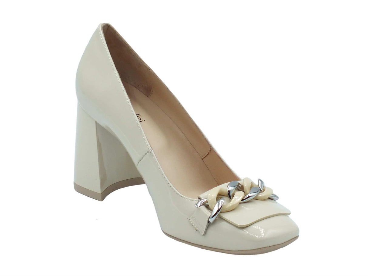 Nero Giardini NeroGiardini E409491D Vernice Latte Decoltè elegante per Donna con taccone alto Vernice Latte