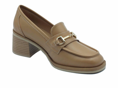 Nero Giardini NeroGiardini E409610D Nappa Corda Mocassini eleganti Donna pelle marrone chiaro con tacco medio marrone