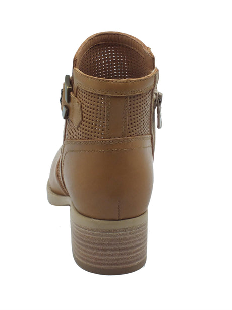 Nero Giardini NeroGiardini E409710D Cuoio Tronchetti con tacco basso Donna pelle traforata lampo Cuoio