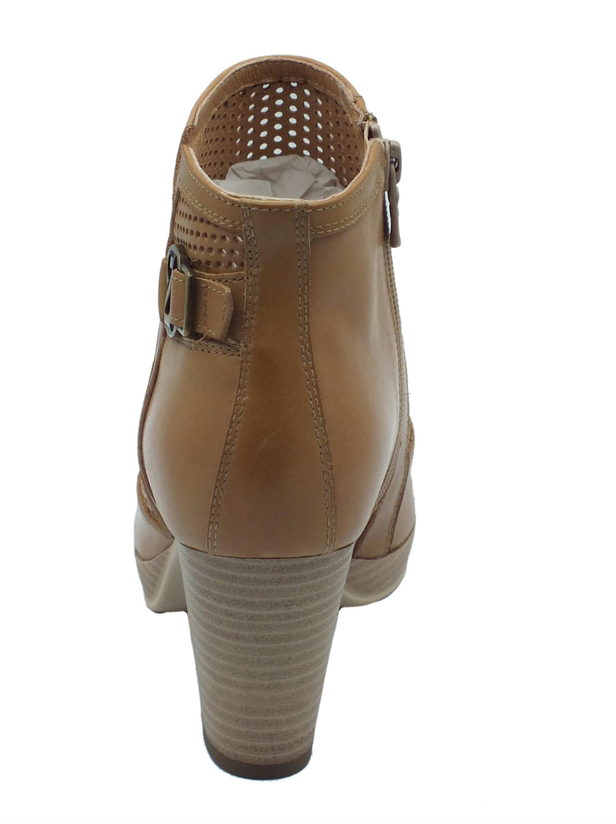 Nero Giardini NeroGiardini E409720D Cuoio Tronchetti con tacco alto Donna pelle traforata lampo Cuoio