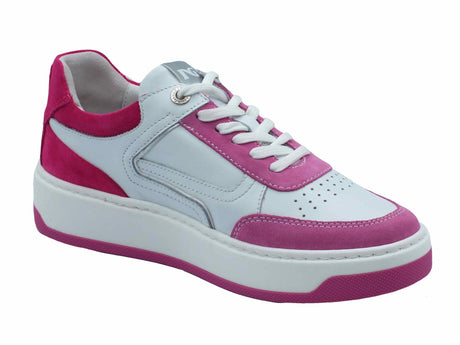 Nero Giardini NeroGiardini E409992D Velour Skipper Bianco Sneakers Donna nabuk rosa pelle bianca con lacci rosa