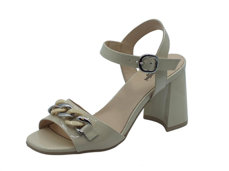 Nero Giardini NeroGiardini E410230D Athos Latte Sandali Eleganti per Donna in vernice bianco con tacco alto Latte