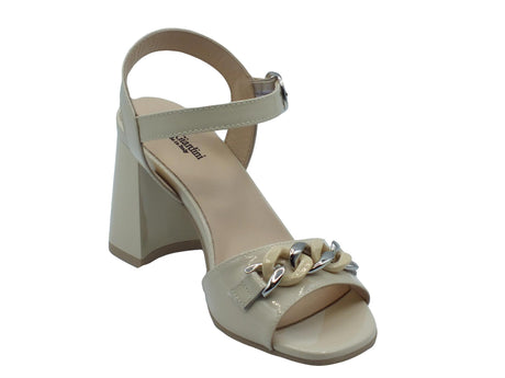 Nero Giardini NeroGiardini E410230D Athos Latte Sandali Eleganti per Donna in vernice bianco con tacco alto Latte