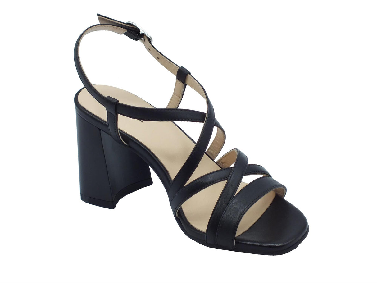 Nero Giardini NeroGiardini E410231DE Nappa Nero Sandalo per Donna in pelle con tacco alto Nero