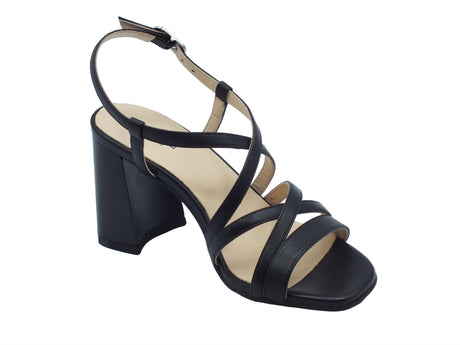 Nero Giardini NeroGiardini E410231DE Nappa Nero Sandalo per Donna in pelle con tacco alto Nero