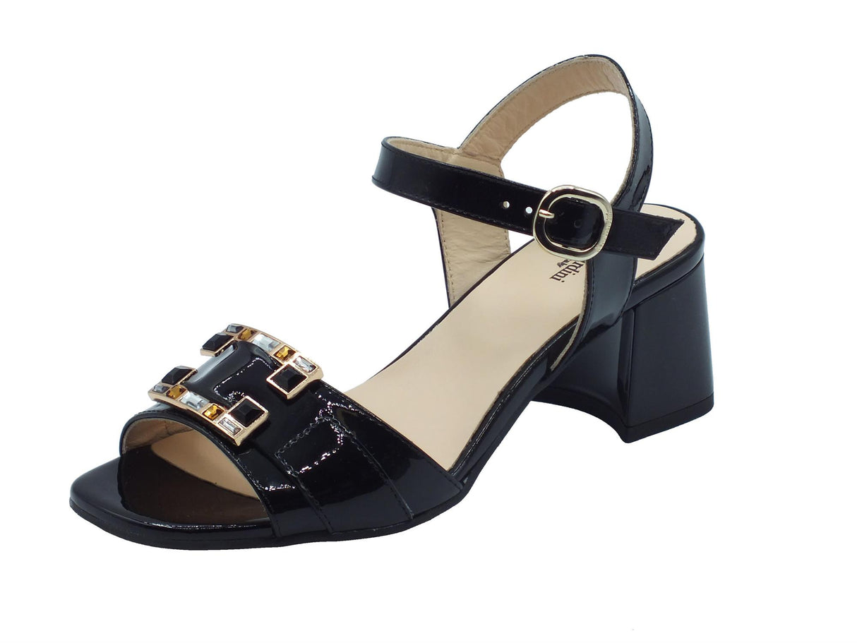 Nero Giardini NeroGiardini E410242D Athos Nero Sandali Eleganti per Donna in vernice con tacco medio Nero