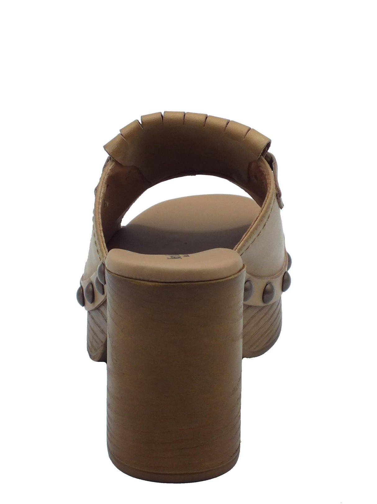 Nero Giardini NeroGiardini E410420D Rio Cuoio Sandali Scalsati per Donna in pelle con tacco alto effetto legno Cuoio