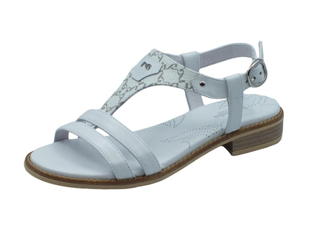 Nero Giardini NeroGiardini E410464D Ramigi Bianco Sandali con tacchetto basso per Donna in pelle Bianco
