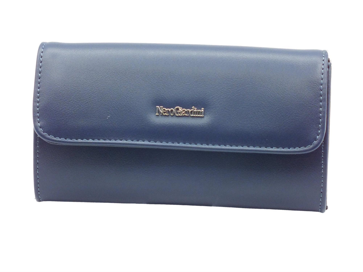 Nero Giardini NeroGiardini E443700DE Nappa Blu Pochette mini con tracollina elegante da cerimonia per Donna Blu
