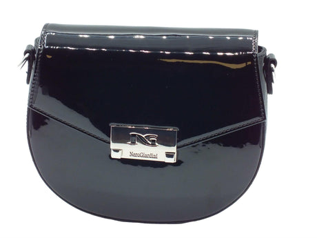 Nero Giardini NeroGiardini E443711D Venus Nero Tracollina in vernice per Donna con pattina e clip Nero