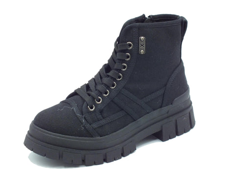 OXS OXS Kyla OXW202201 Black Anfibi per Donna in tessuto tecnico nero zeppa alta Black