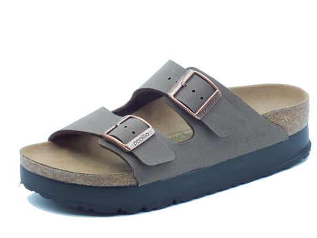 Papillio Papillio 1027417 Arizona Pap Flex Platform Mocca Sandali Donna tesuto vegan doppia fibia zeppa bassa Mocca