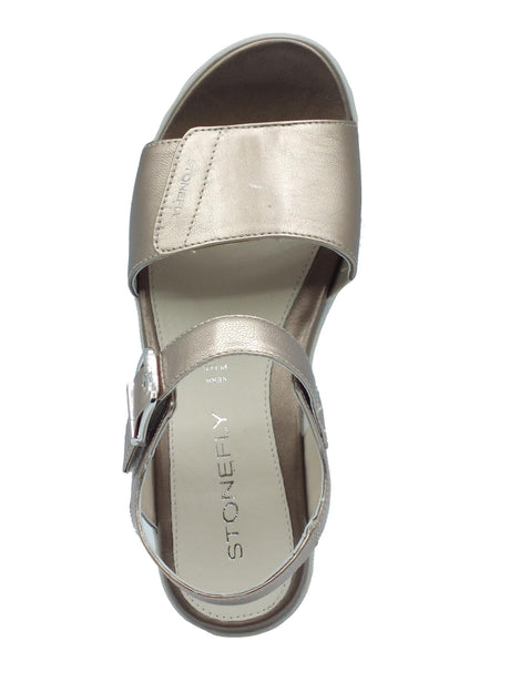 Stonefly Stonefly Sandali zeppa bassa Donna 108232 Aqua III Laminated Metal Fizz pelle argento Metal Fizz