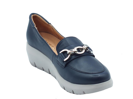 Stonefly Stonefly 220757 Plume Nappa Ocean Blue Mocassini confort per Donna in pelle zeppa media Blue