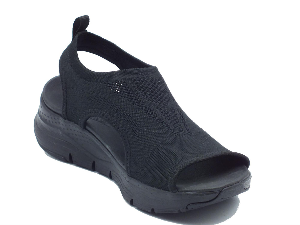 Skechers Skechers Arch Fit 119236 City Catch Black Sandali per Donna in tessuto elasticizzato nero Black