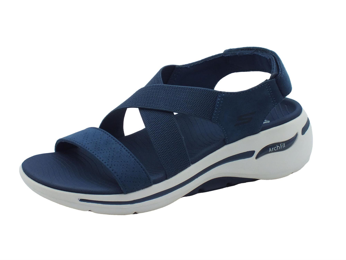 Skechers Skechers Go Walk Arch Fit 140257 Treasured Navy Sandali per Donna in tessuto con chiusura a strappo Navy
