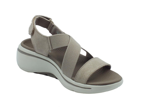 Skechers Skechers Go Walk Arch Fit 140257 Treasured Taupe Sandali per Donna tessuto chiusura a strappo Taupe