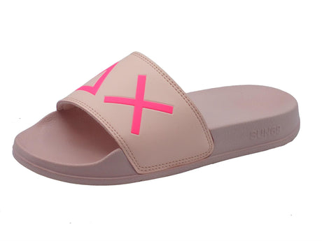 SUN68 SUN68 X34203 Slippers Logo Rosa Ciabatte per Donna in gomma Rosa