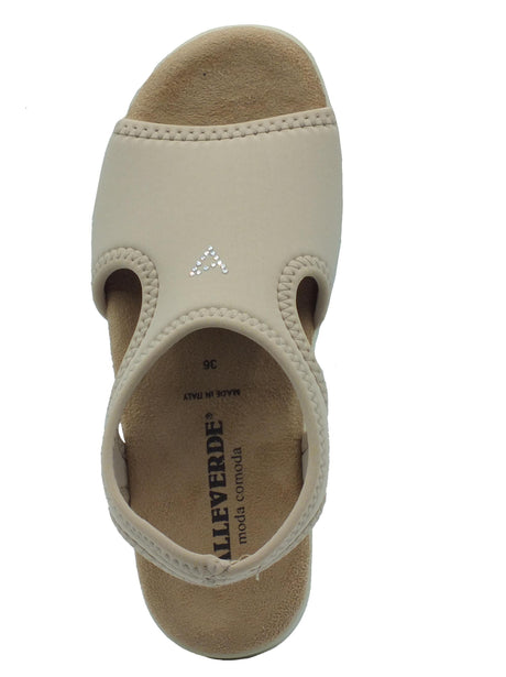 Valleverde Valleverde Sandali zeppa bassa Donna 25322 Beige sintetico beige Beige