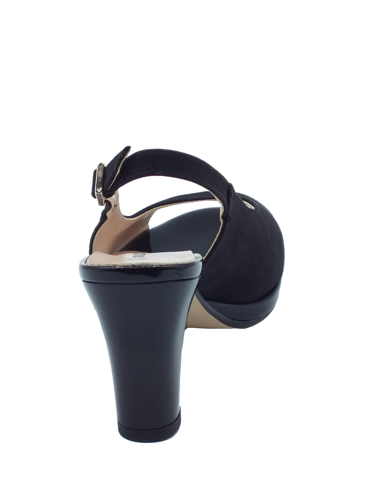 Valleverde Valleverde 28344 Nero Sandali eleganti con tacco alto per donna in tessuto brillantinato Nero