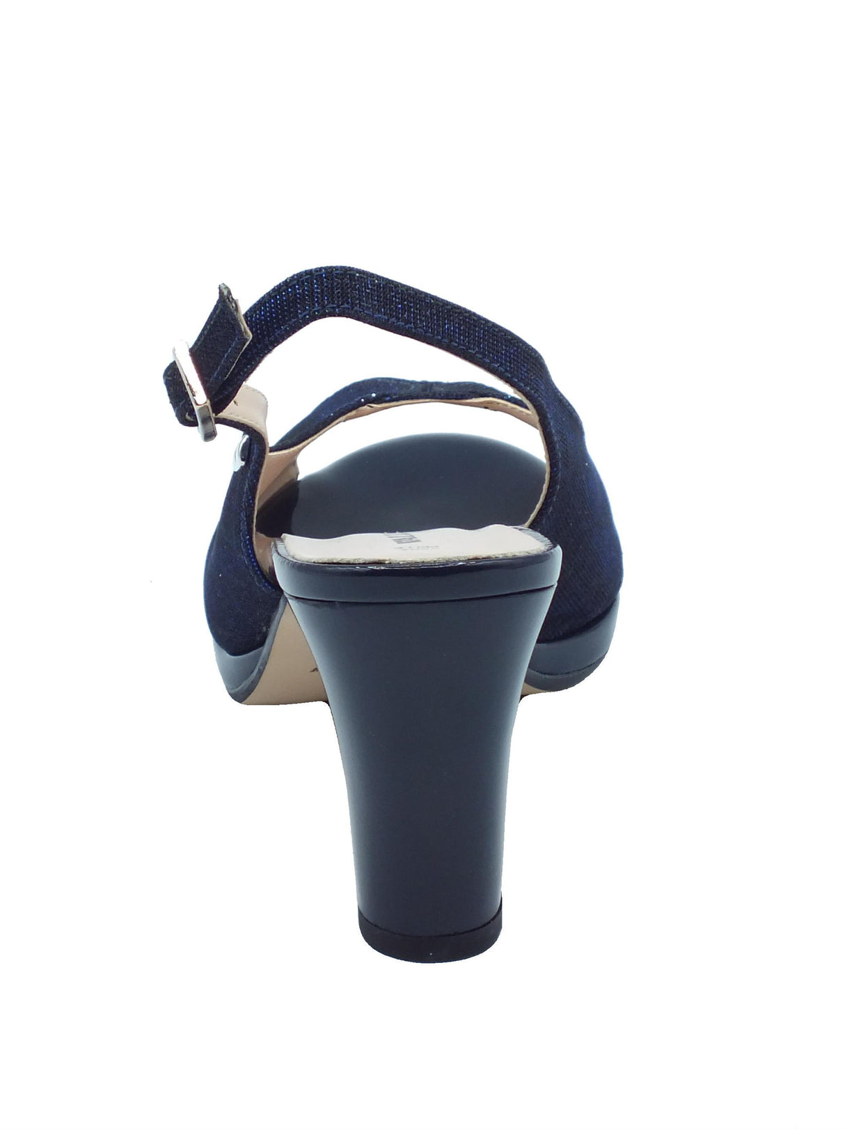 Valleverde Valleverde 28345 Blu Sandali eleganti con tacco alto per donna in tessuto brillantinato Blu