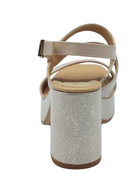 Valleverde Valleverde 32510 Nude Sandali con tacco alto e plateau per donna in ecopelle Nude