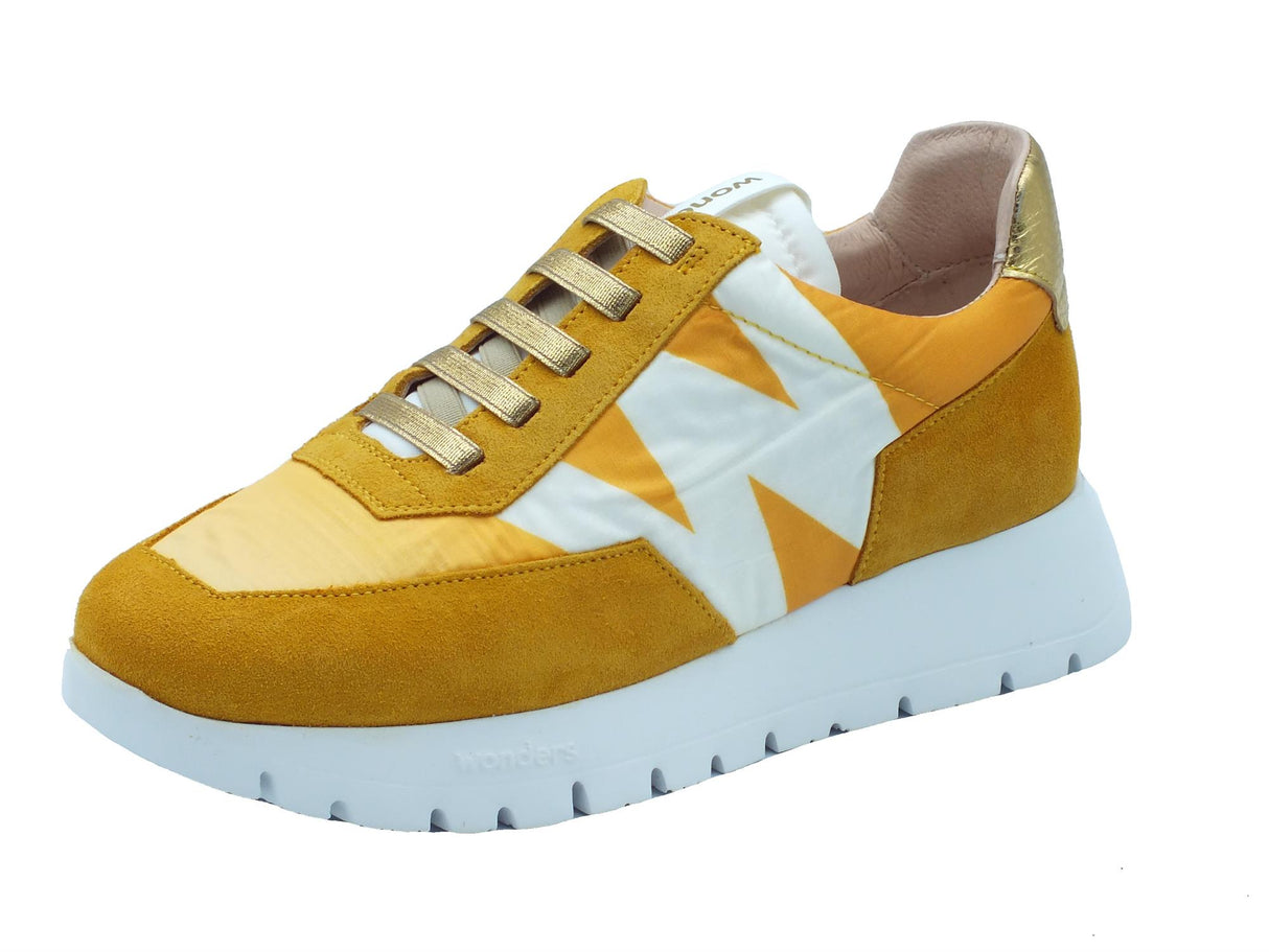 Wonders Wonders A-2463-T Odisei Trend Nylon Maiz Sneakers per Donna in nabuk giallo e tessuto Trend Nylon Maiz