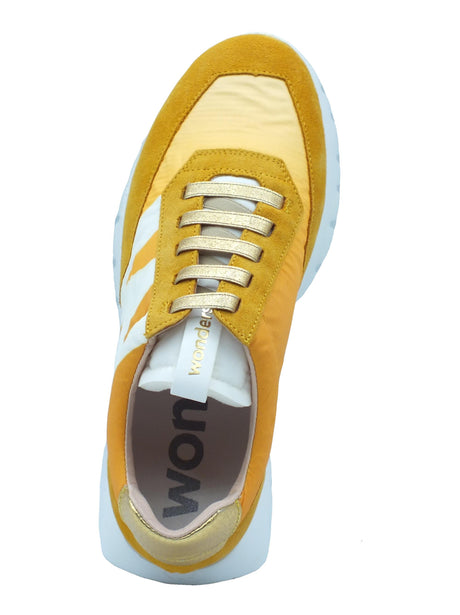 Wonders Wonders A-2463-T Odisei Trend Nylon Maiz Sneakers per Donna in nabuk giallo e tessuto Trend Nylon Maiz