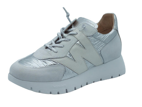 Wonders Wonders A-2464-T Odisei Trend Wild Off Sneakers per Donna in nabuk bianco e tessuto Trend Wild Off
