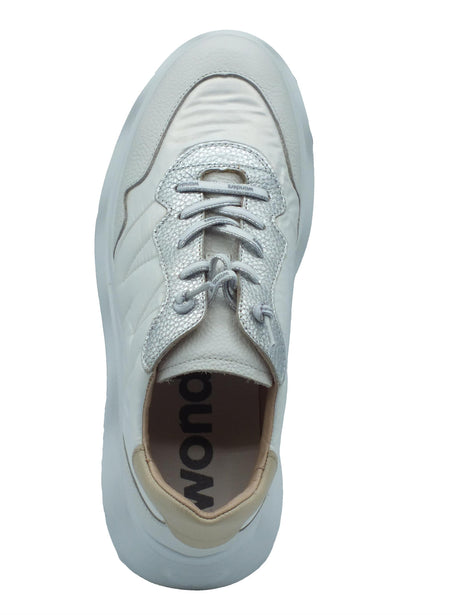 Wonders Wonders A-3602-T Berlin Wild Off Blanco Sneakers per Donna in pelle bianco e tessuto Wild Off Blanco