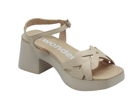 Wonders Wonders D-1011 Catalina Iseo Natural Sandali per Donna in pelle rossa con tacco alto Natural