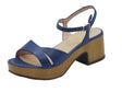 Wonders Wonders D-8841-P Iseo Baltic Sandali per Donna in pelle blu con tacco medio e plateau Baltic