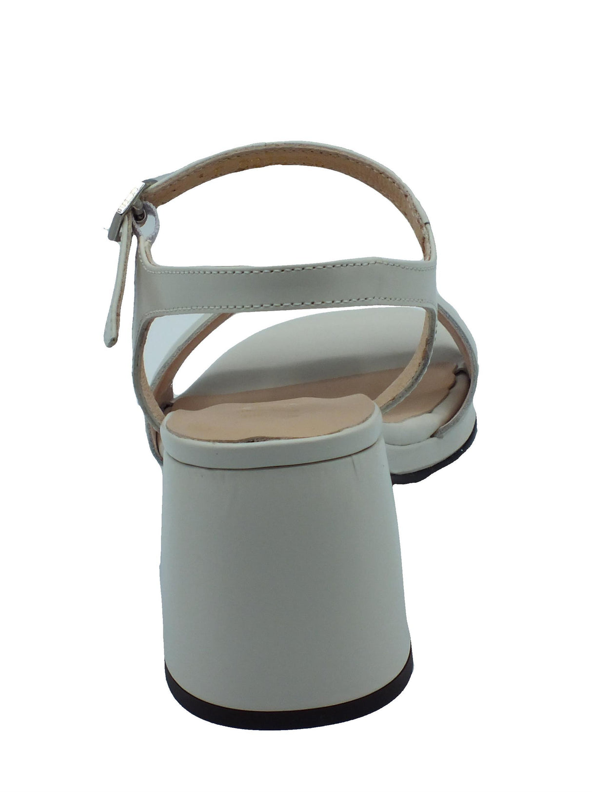 Wonders Wonders F-8210 Emilia Aise Off Sandali per Donna in pelle verniciata bianca con tacco medio bianco