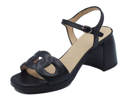 Wonders Wonders F-8210 Emilia Aise Negro Sandali per Donna in pelle verniciata nero con tacco medio Negro