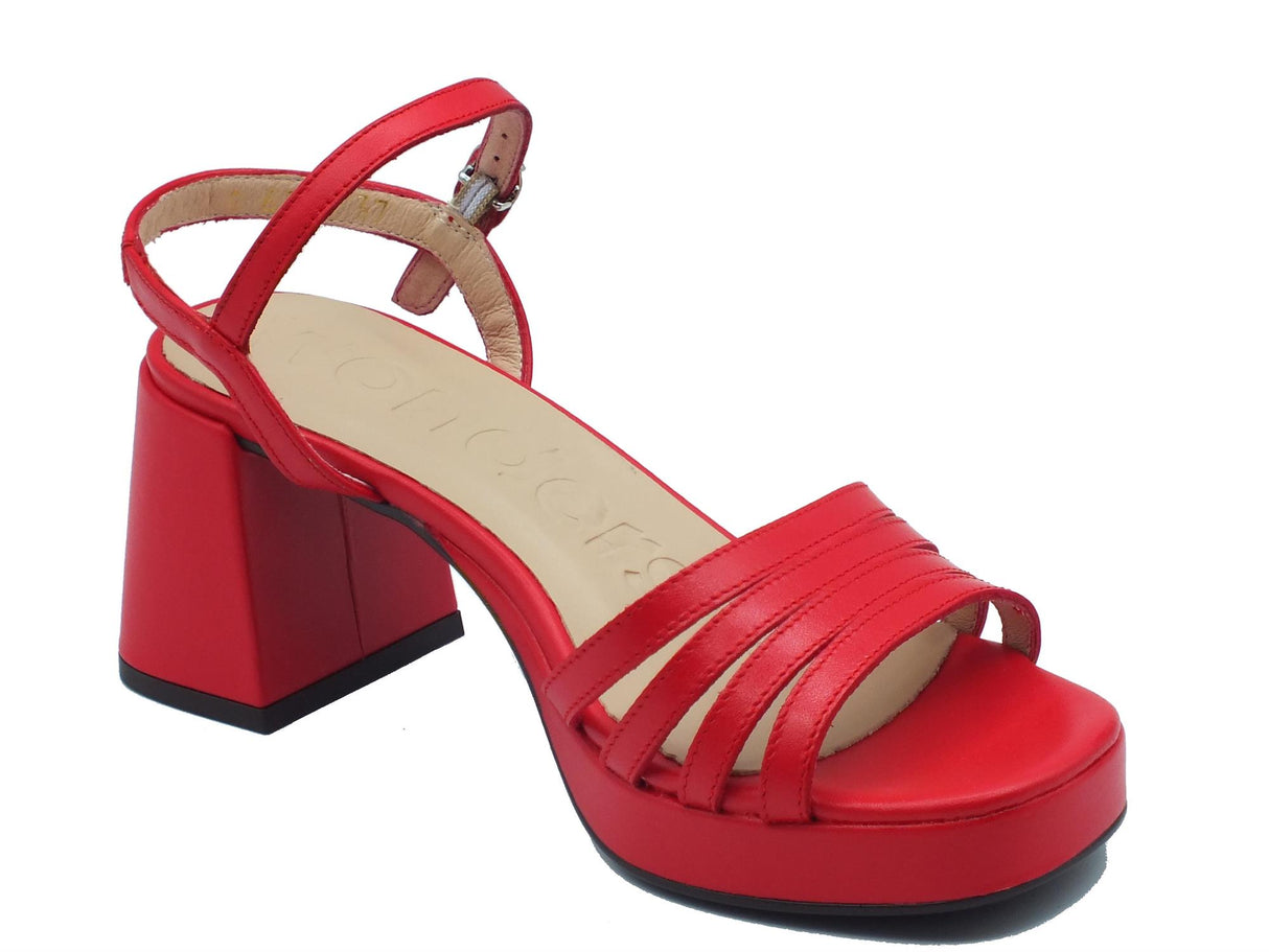 Wonders Wonders G-6801 Zaida Iseo Rojo Sandali per Donna in pelle rossa con tacco alto Iseo Rojo