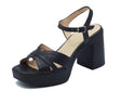 Wonders Wonders L-1401 Marisol Iseo Negro Sandali per Donna in pelle nero con tacco alto e plateau Nero