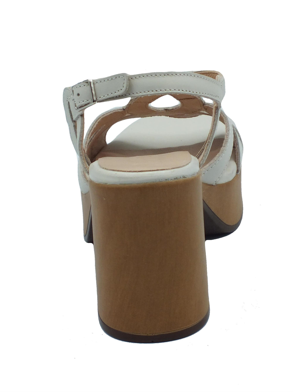 Wonders Wonders L-1402 Violeta Iseo Off Sandali per Donna in pelle bianca con tacco alto e plateau Iseo Off