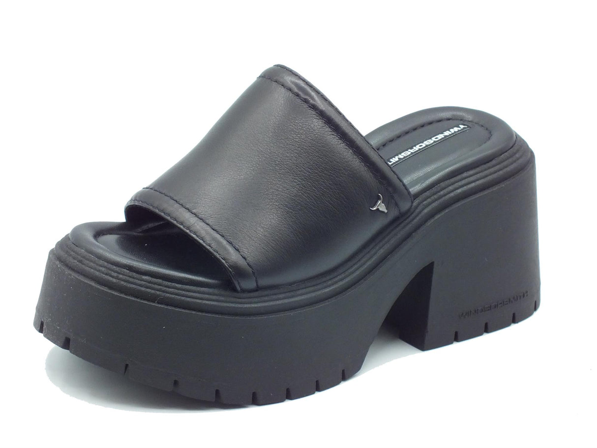 Windsor Smith Windsor Smith Confession Nero Sandali scalsati per Donna in pelle con tacco alto Nero