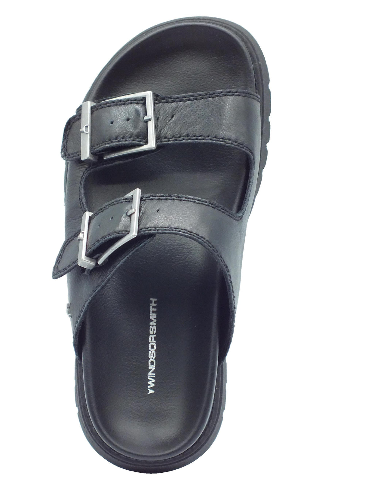 Windsor Smith Windsor Smith Mood Nero Sandali per Donna in pelle con doppia regolazione zeppa bassa Nero