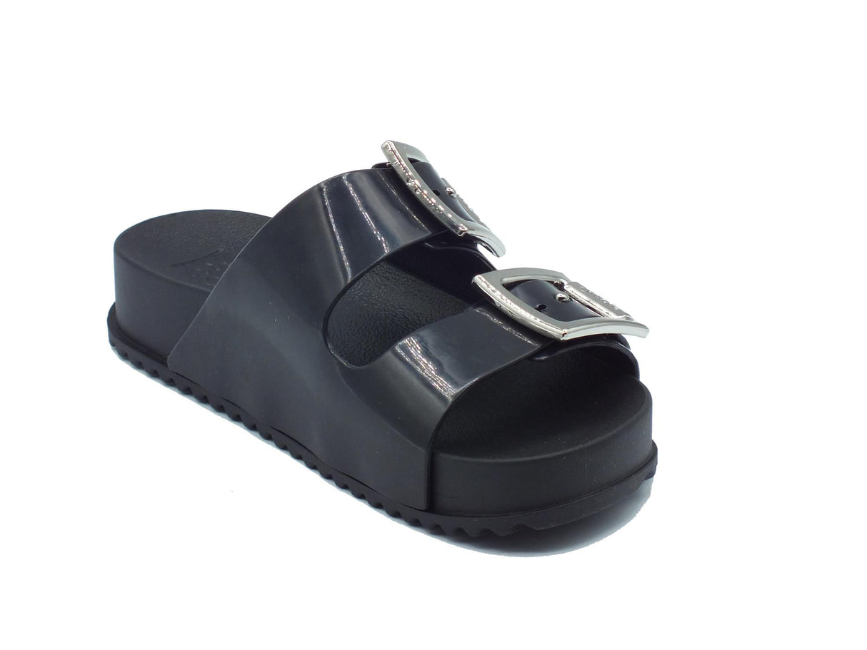 Zaxy Zaxy Grendene 18063 Pertner III Black Sandali per Donna in gomma con zeppa bassa doppia fibia Black