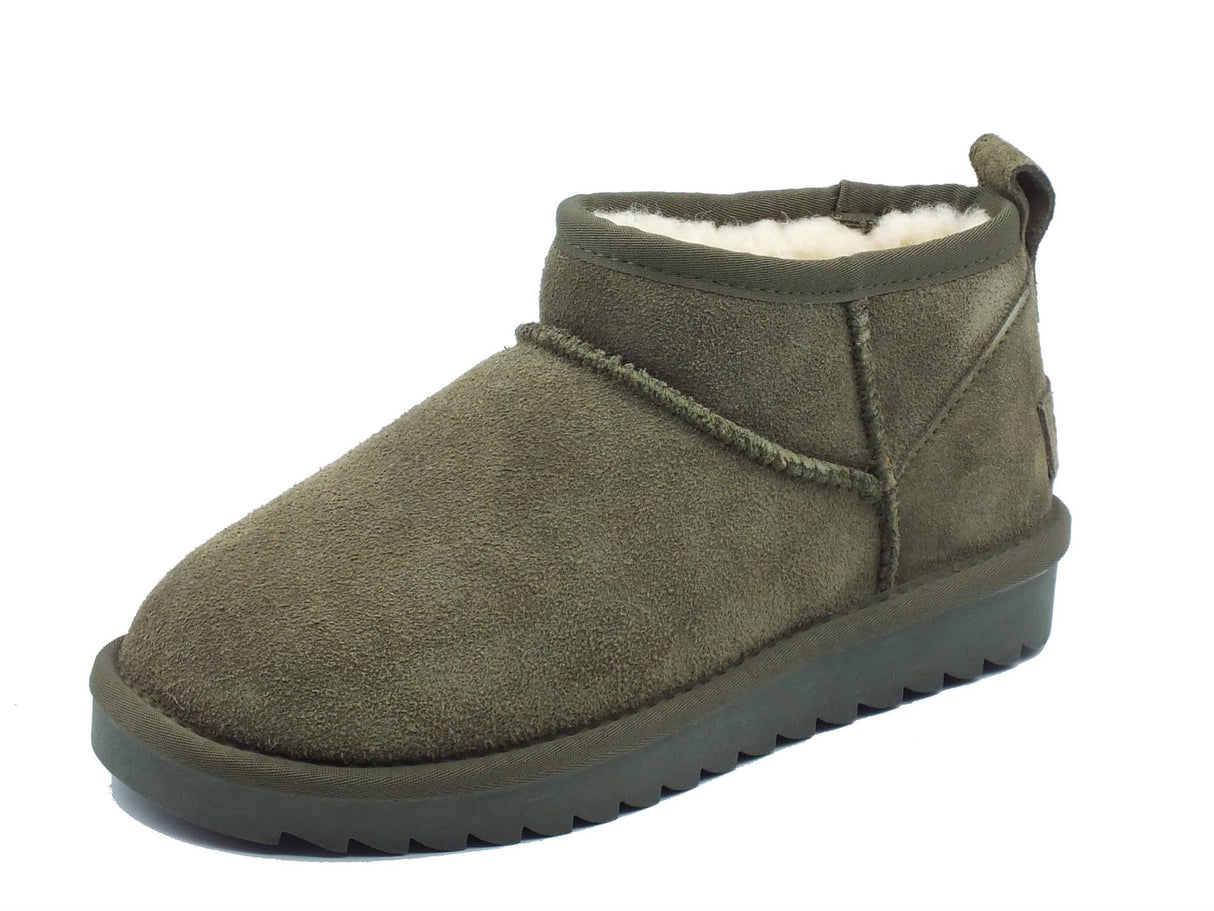 Colors of California Colors of California HC.YW078 Military mammuttini per Donna in nabuk con pile zeppa bassa Military