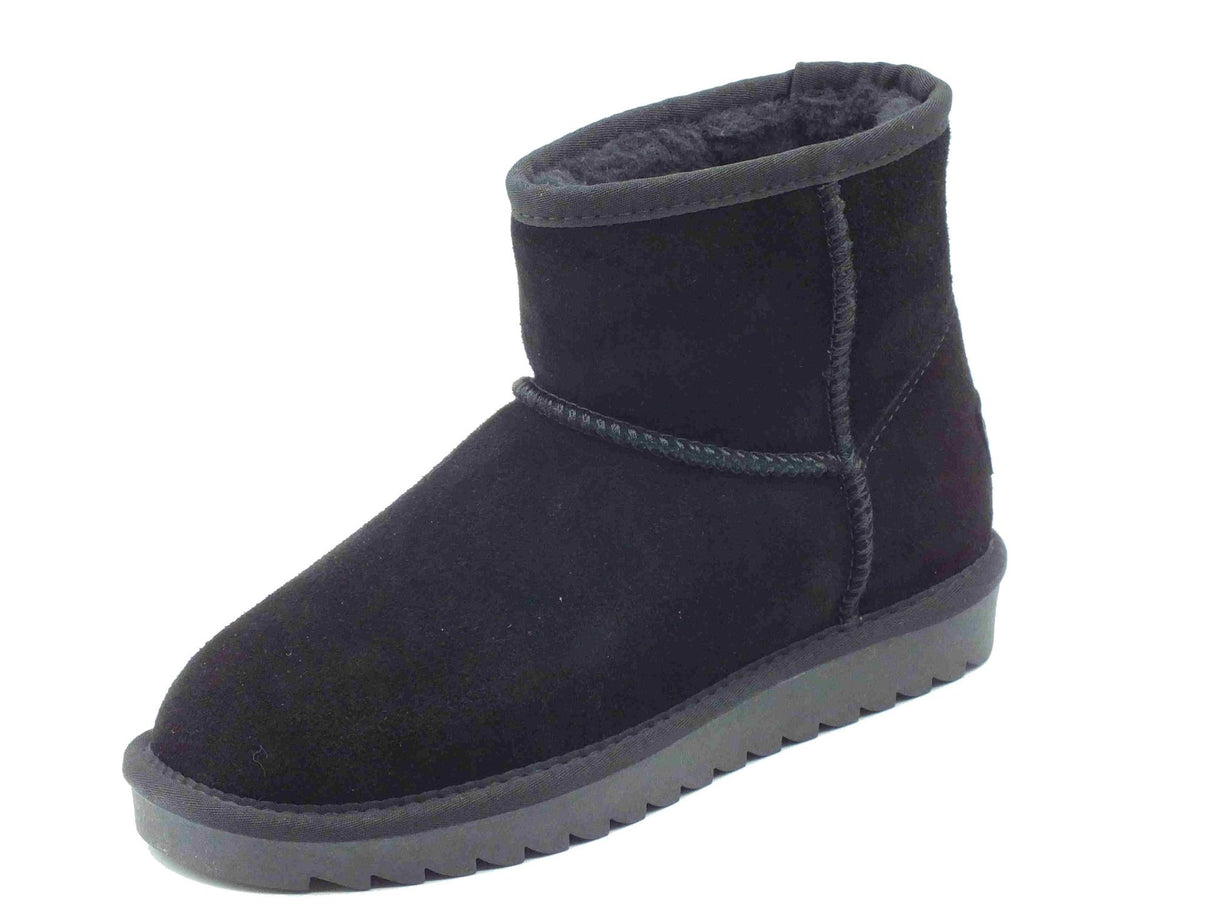 Colors of California Colors of California HC.YW001N Black mammut per Donna in nabuk nero con pile zeppa bassa Black