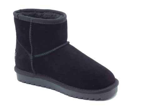 Colors of California Colors of California HC.YW001N Black mammut per Donna in nabuk nero con pile zeppa bassa Black