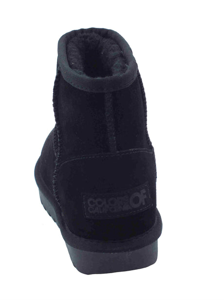 Colors of California Colors of California HC.YW001N Black mammut per Donna in nabuk nero con pile zeppa bassa Black