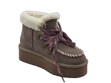 Colors of California Colors of California HC.YWPLA05 Taupe mammuttini per Donna in nabuk con pile zeppa media Taupe